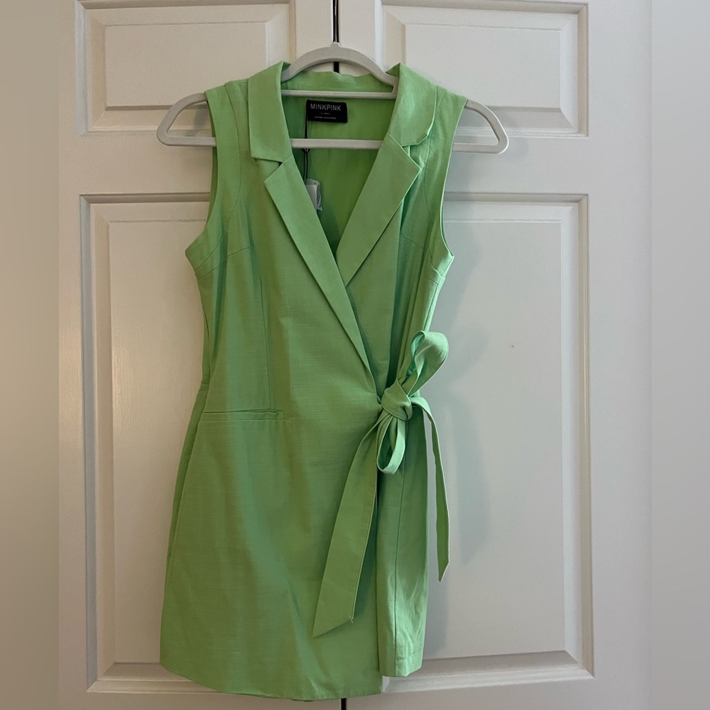 MinkPink Linen Wrap Jumpsuit